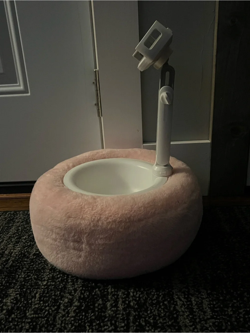 Plush Pink Kindle/Tablet/Phone Adjustable Holder with Bowl